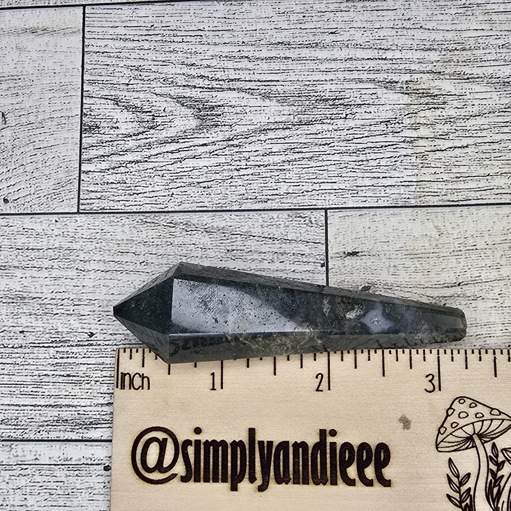 Moss Agate Crystal Wand - Picture 4 of 4